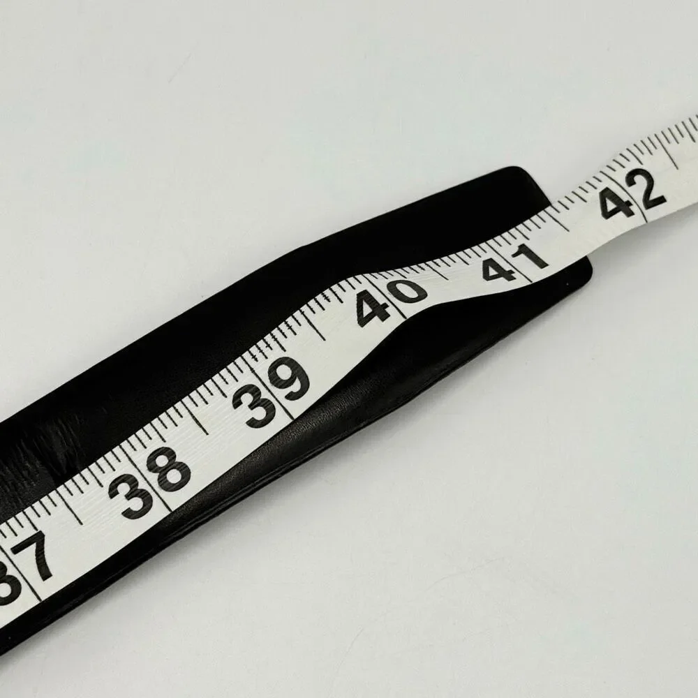 Genuine Leather Black Belt with Chrome Silver Buckle - Men’s US 36